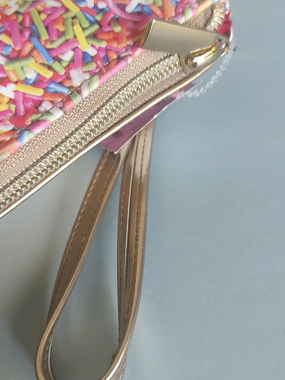 Sprinkle Print Pink Wristlet Clutch